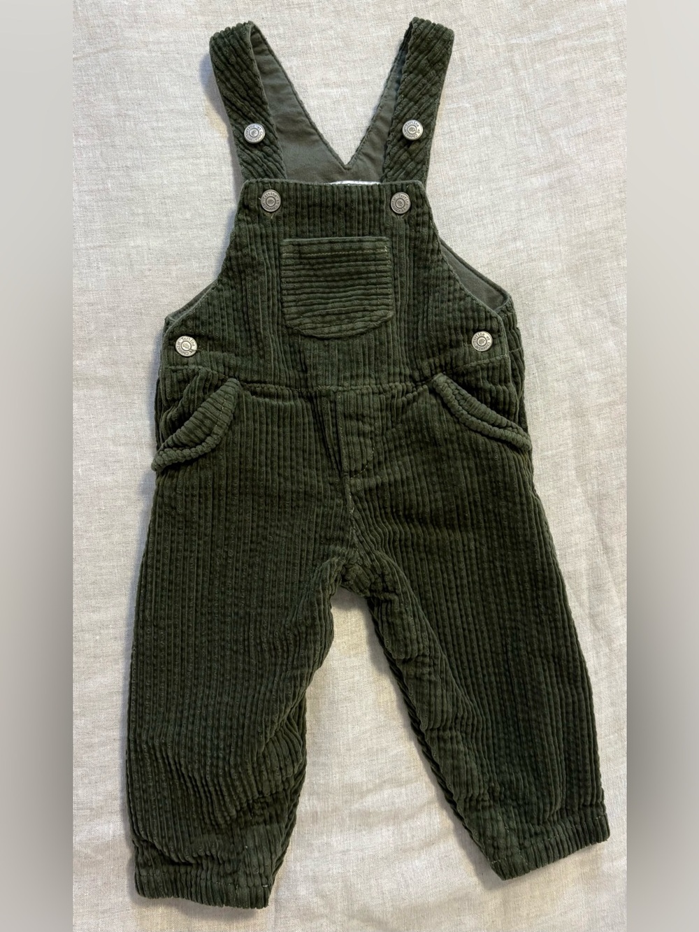 Tartine et Chocolat Green Corduroy Overalls Dungarees 9M